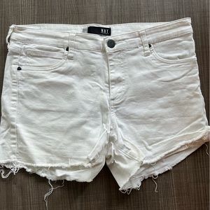 White jean shorts